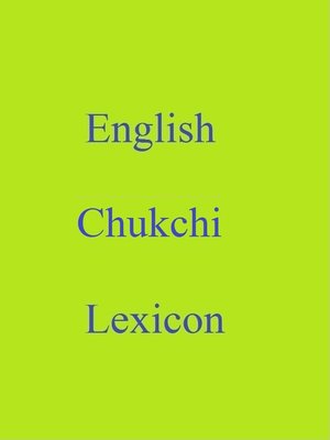 cover image of English Chukchi Lexicon